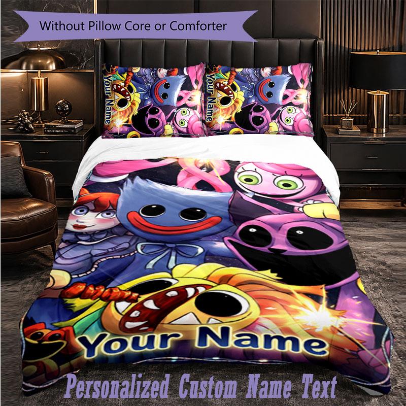 Personalized 3Pcs Bedding SetPoppy Playtime Custom Text Duvet Cover Pillowcase Set Bedroom Gift