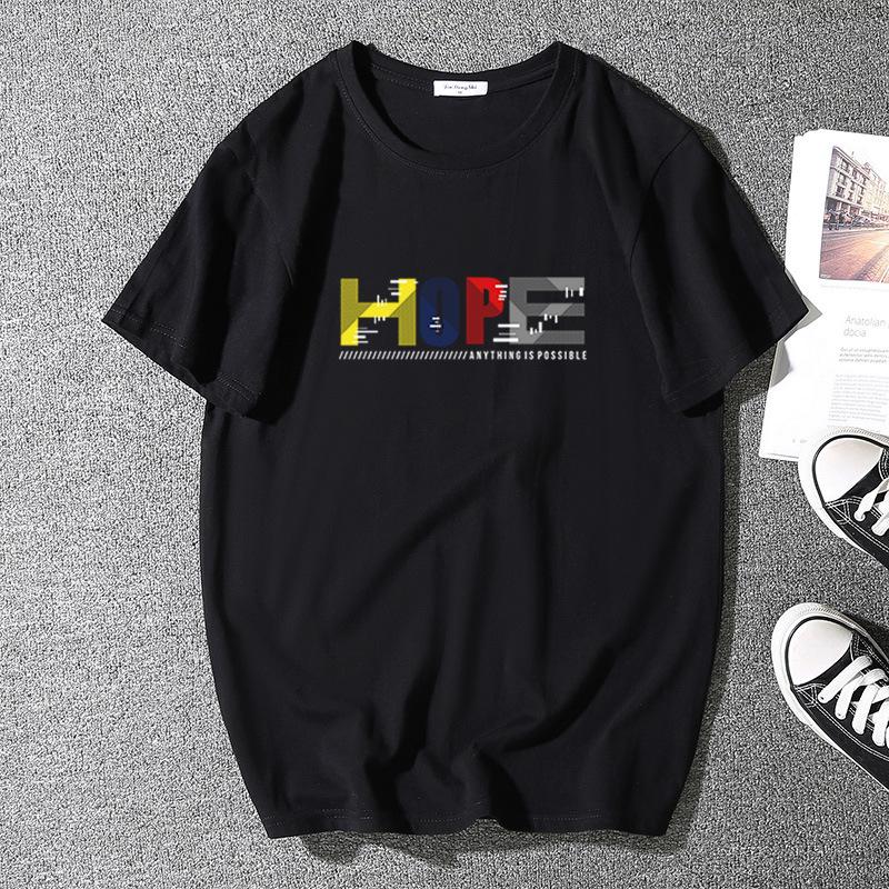 Men's Summer Comfortable Short Sleeve Loose and Breathable Pure Cotton Men's Tee Men's Sports Casual Round Neck Plus Size Top