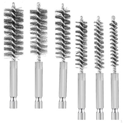 6 - Brush In Various Sizes -Cleaning with Twisted Wire And Handle, Hexagonal for