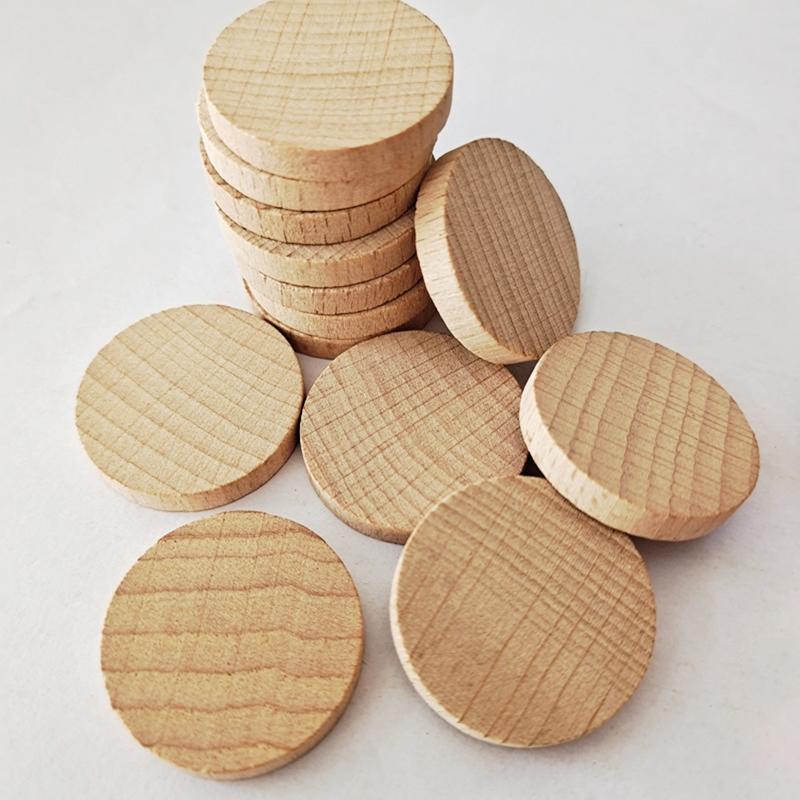 Unfinished Wooden Discs for Handmade Art Crafts Cutouts Ornaments Wedding Decors