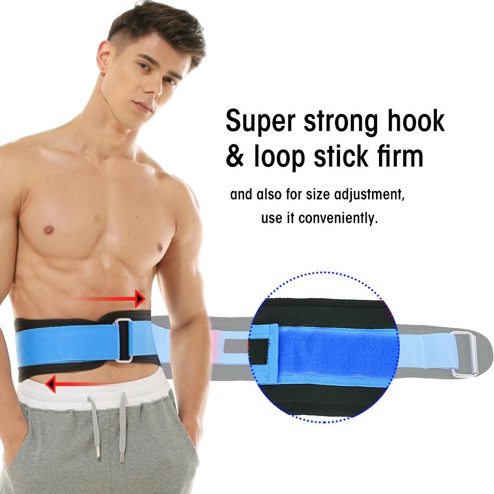 Unisex Weightlifting Waist Supporter Protector Belt Elastic Brace Sports Running Squats Blue XL