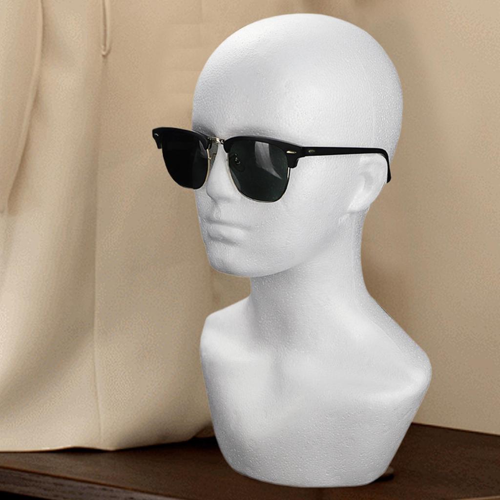 Mannequin Head Male Wig Display Mannequin Head Model Foam Mannequin Head Wigs Glasses Hat Display Holder Stand Photograph Props
