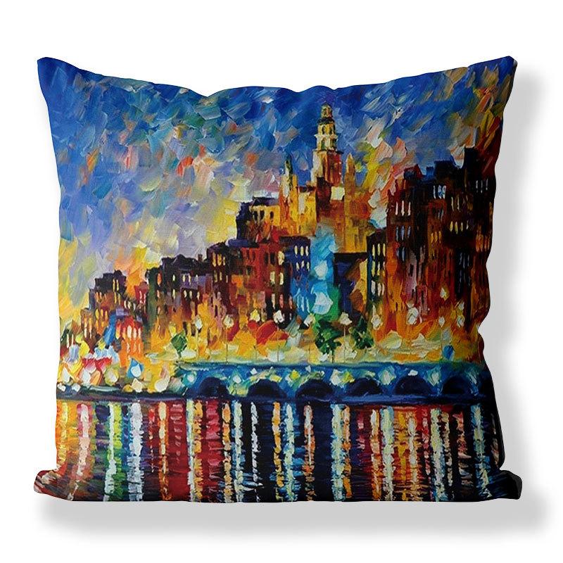 

Дизайн Наволочка Лен Лес Винтаж Масляная Живопись Абстрактный 45 * 45Cm pillow cover