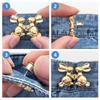 Holding Hands Heart Rabbit Pants Button Tightener Waist Buckle Jean Buttons for Loose Jeans  Unisex
