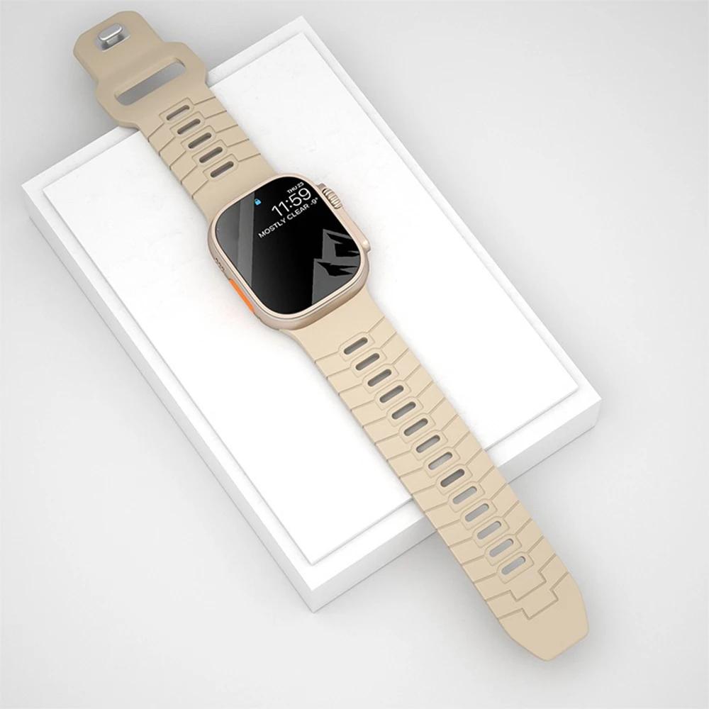 

Sports Silicone Bracelet for Apple Watch Series 10 46mm Soft Loop Band for iWatch Ultra 2/1 9 8 7 6 49mm 45mm 44mm Strap Correa 44mm 45mm 46mm 49mm