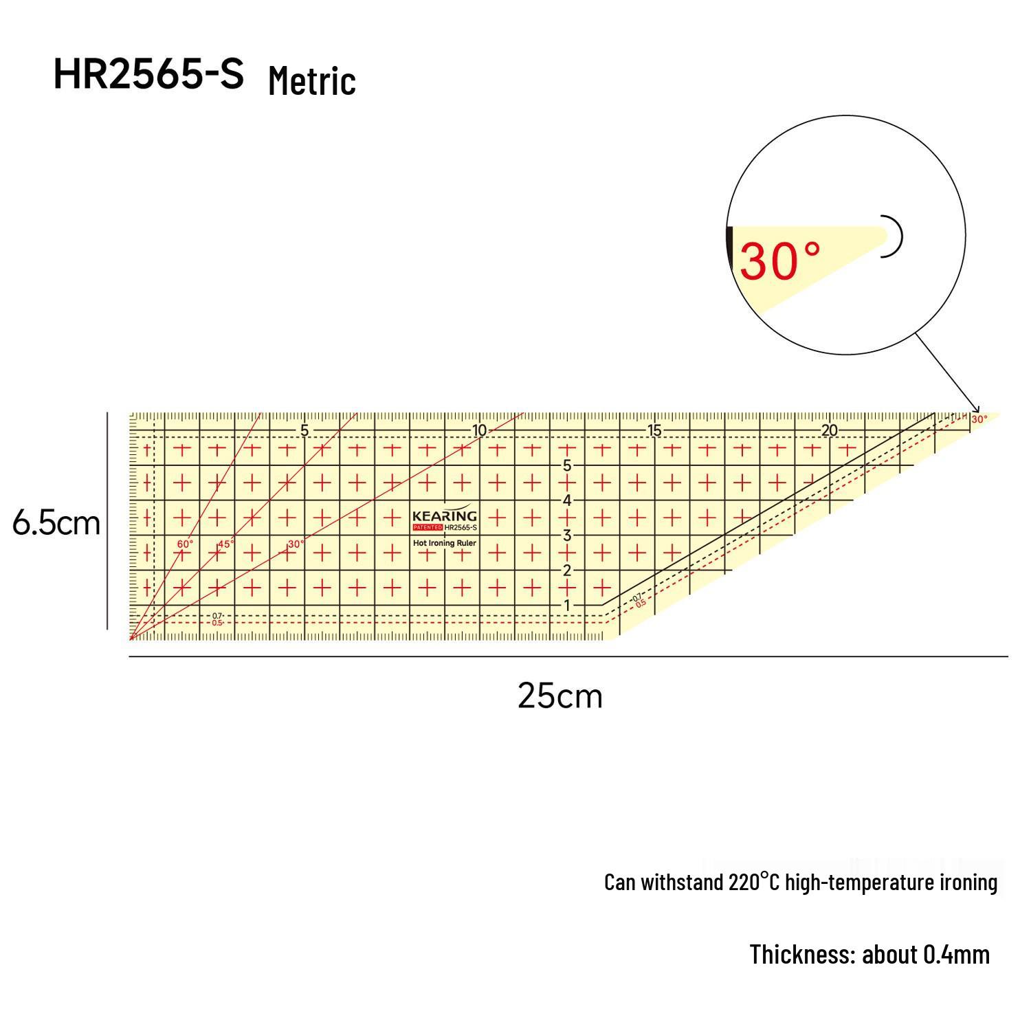 

Keling HR2010 High-Temperature Resistant Ironing and Sewing Ruler Template for Clothing 1 piece