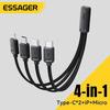 Essager 4-In-1 Type C Cable Micro Lightning Cable For Iphone 17 16 15 14 Samsung Huawei Xiaomi Multi Port Multiple Charging Wire