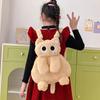 Large Capacity Cartoon Backpack Big Eyes Cat Funny Plush Toy Bag Plush Cat Shoulder Bag  Girl
