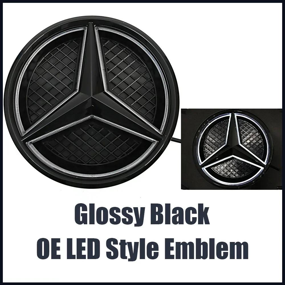Per Mercedes Benz Classe A W176 2016-2018 A180 A200 A250 Argento e Nero Stile Effetto 3D Griglia Anteriore Emblema Stella Logo Badge