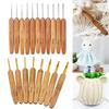 Crochet Hooks Ergonomic Crochet Bamboo Wooden Handle Crochet Hook Weave Yarn Craft DIY Sewing Tools for Fine Work Thin Yarn Lace