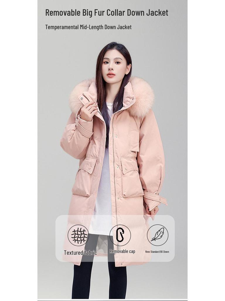 Women's Elegant Winter Down Coat - 2025 Fashion, Warm White Duck Down, Thick, High-End, Cold-Proof, Stylish Jacket