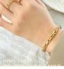 Personalized Women's Thick Chain Bracelet - Titanium Steel, 18K Gold Plated, Hypoallergenic, Niche Design.