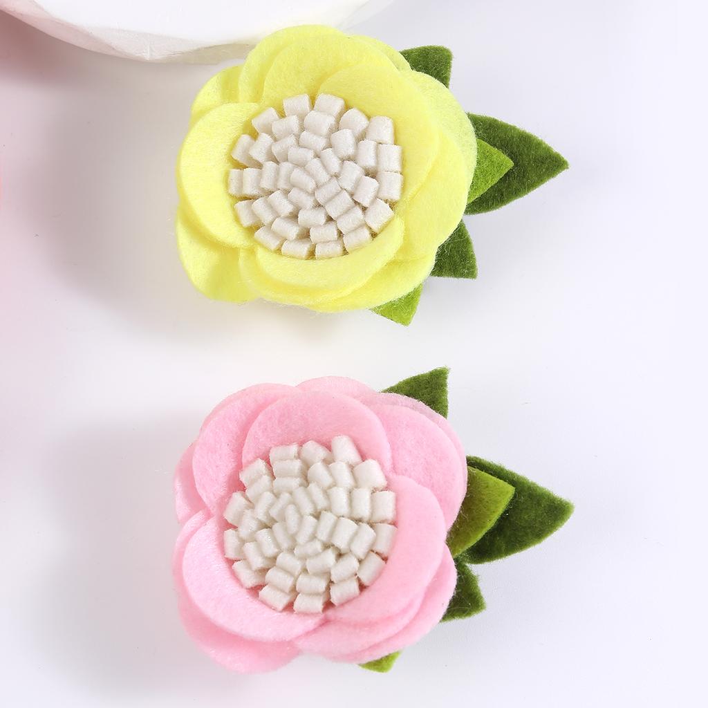 Sunflower Hair Clip for Girls Solid Polyester Hairpins Korean DIY Fashion Hairwear Handmade Hairgrips Children Hair Accessories