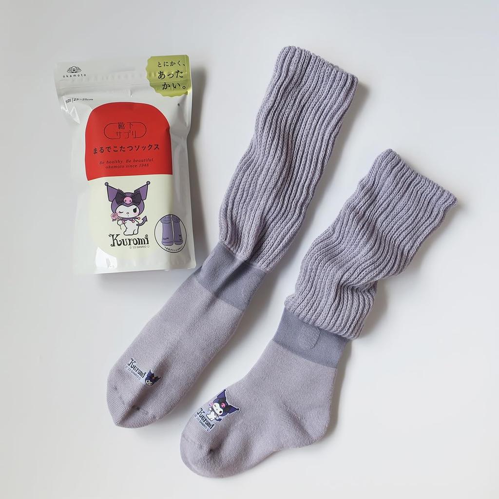 Socks just like kotatsu Sanrio collaboration design Hello Kitty Kuromi [Okamoto] supplement, socks,