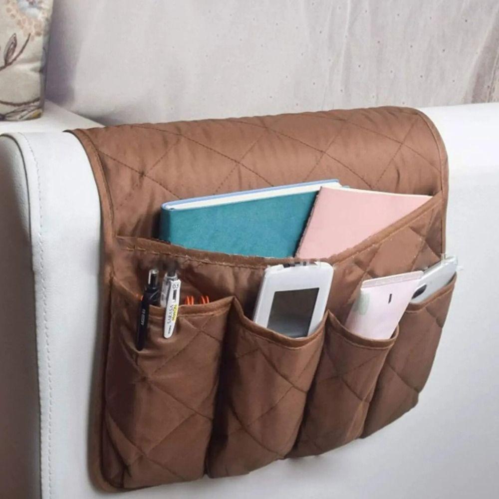 Space Saving Sofa Armrest Organizer Non-Slip Bed Storage Pocket Bag Bedside Storage Bags  Magazines