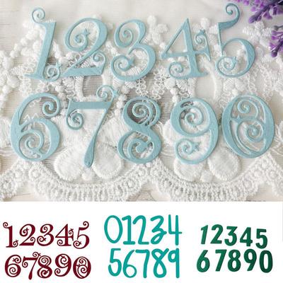 Set di 10 fustelle in metallo con numeri in pizzo circolare per scrapbooking, goffratura, creazione di biglietti, stencil e cornici.