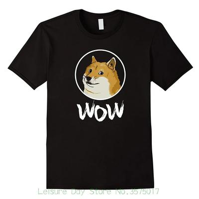Men's High Quality Custom Printed Tops Hipster Tees Doge Wow! Shiba Inu Meme T-shirt