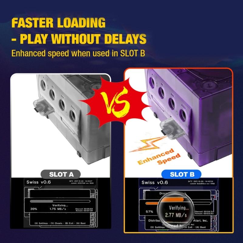 Transparent TF Card Reader for GC2SD Gen2 TF Card Adapter Game Memory Card Adapter Enhances Gaming Experience