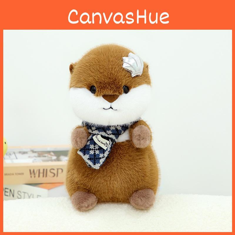 Cute Scarf Soft Otter Plush Toy Apply Children Birthday Gift And Room Decoration