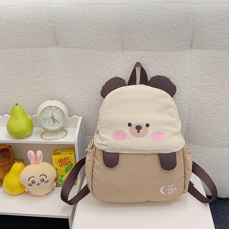 Bear Backpack Print With Cute Cartoon Pattern Students Schoolbag Gift Durable