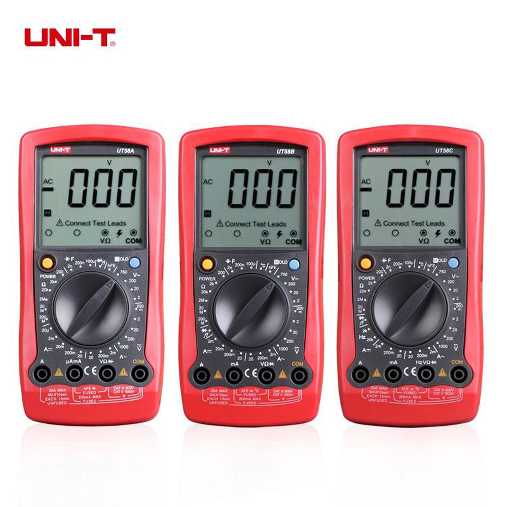 UNI-T UT58A UT58B UT58C UT58D UT58E Professional Digital Multimeter High Accuracy Multi Function Electrical Measuring Tool