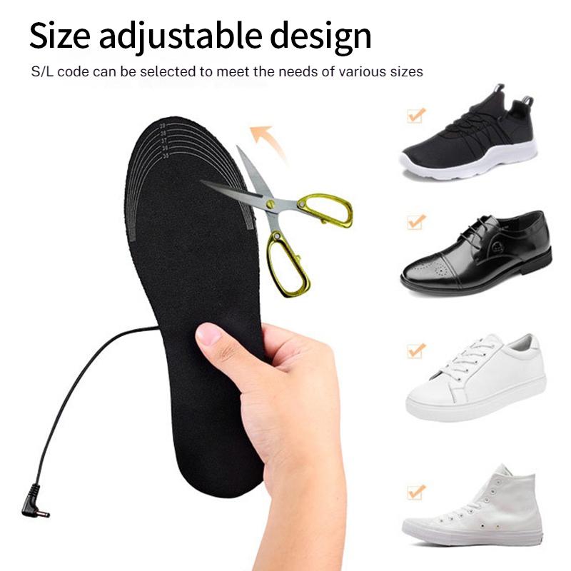 1pair Winter Electric Heated Insoles Electric Foot Warming Pad Thermal Shoes Unisex Foot Fever Feet Heating Insoles Warm Sock Pad Mat