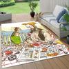 Pettson and Findus Flannel Pattern Square Carpet,Area Rug,Carpet Rug for Living Room Bedroom Sofa Playroom Decor,Non-slip Floor Mat