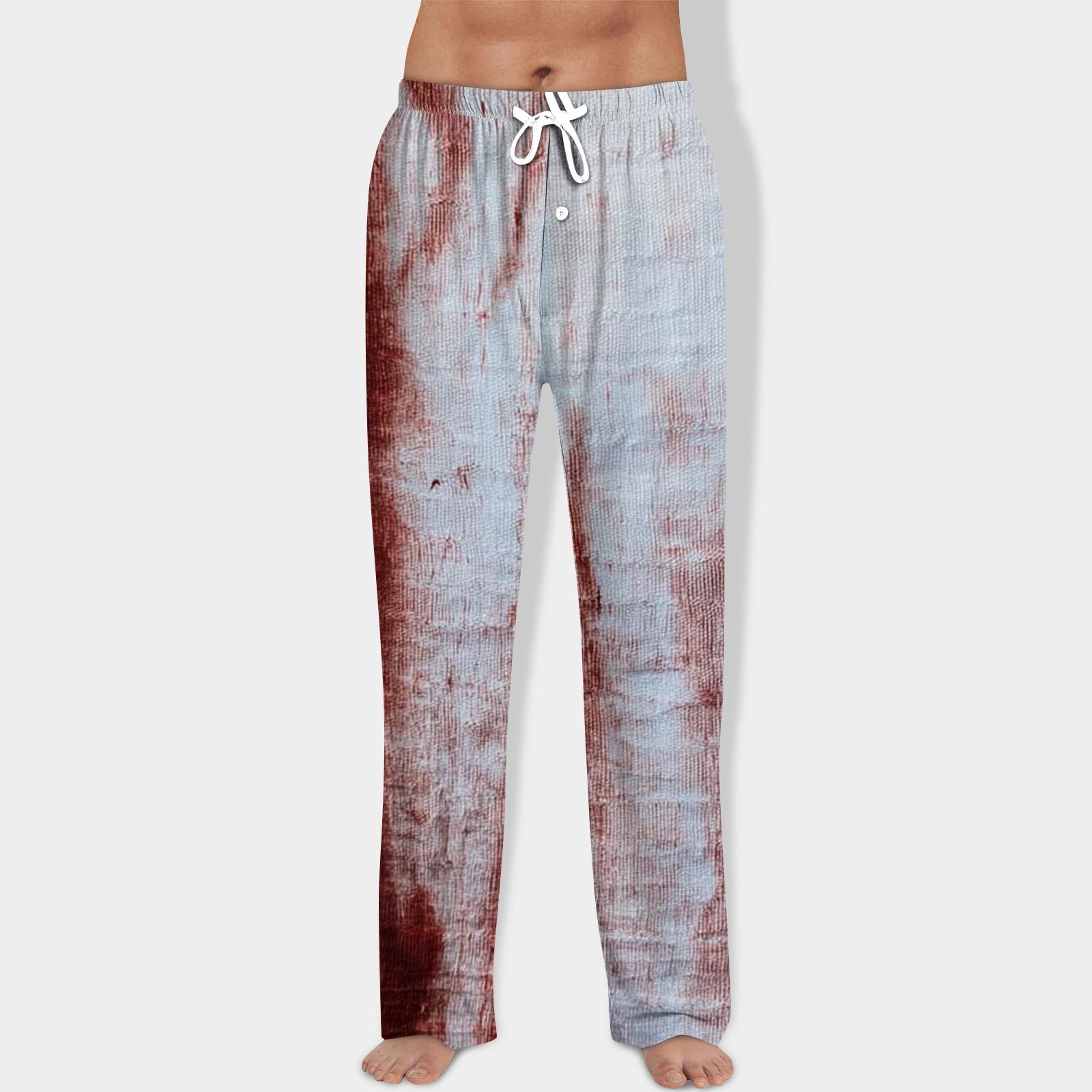 

Мужские брюки на кулиске с принтом на Хэллоуин, повседневные пижамные брюки S