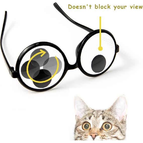 Googly Eyes Glasses, Funny Glasses Pranks Toy, Novelty Shaking Giant Eye Glasses (3 PCS), General Size, Black