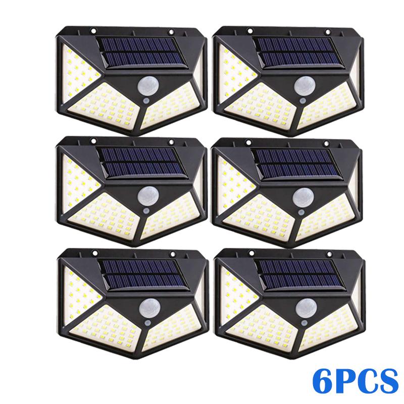 Newest Solar Lights Outdoor 100LED Wall Lamp 3 Modes Lighting Motion Sensor Security Wireless Waterproof Lights for Garden Decor