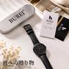 BUREI Watch with Date Japanese Quartz Black Leather Simple and Suitable for Business and Casual Men's Display, Movement, Waterproof, Lightweight,