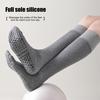 Women Non-Slip Yoga Socks Pilates Socks with Grips Knee High Socks Workout Color-Blocked Over The Calf Socks for Ballet Dance Street Wear