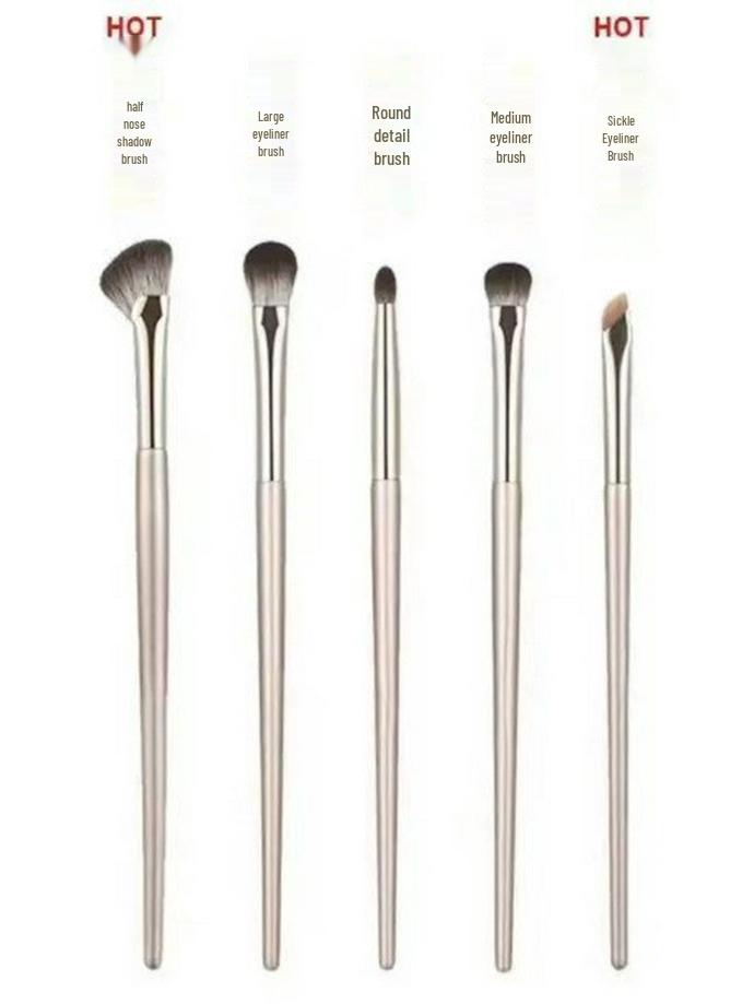 13-delers gull sminkekostsett: Myke sminkekoster for øyne og ansikt