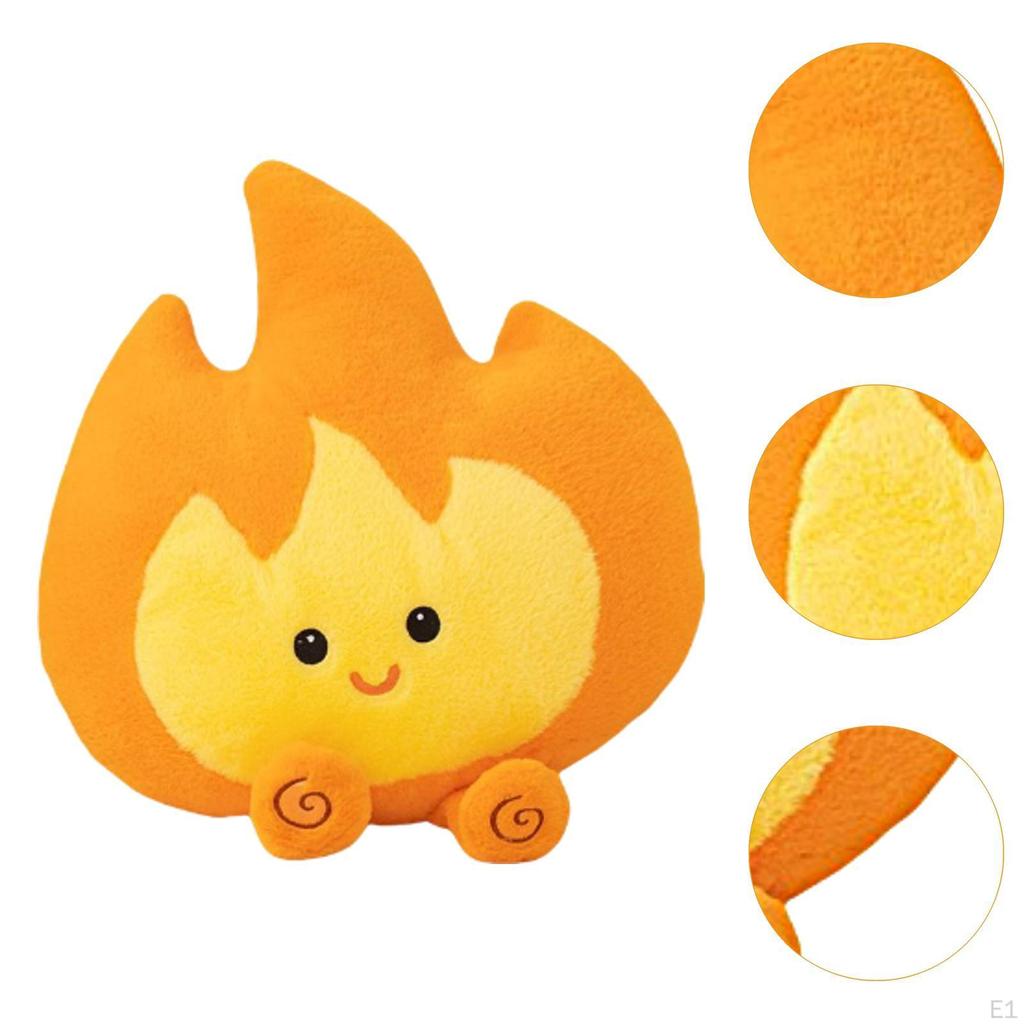 Cartoon Flame Plush Toy,Stuffed Toy Outdoor Camping Room Decoration,Reading Pillow,Fun Soft for