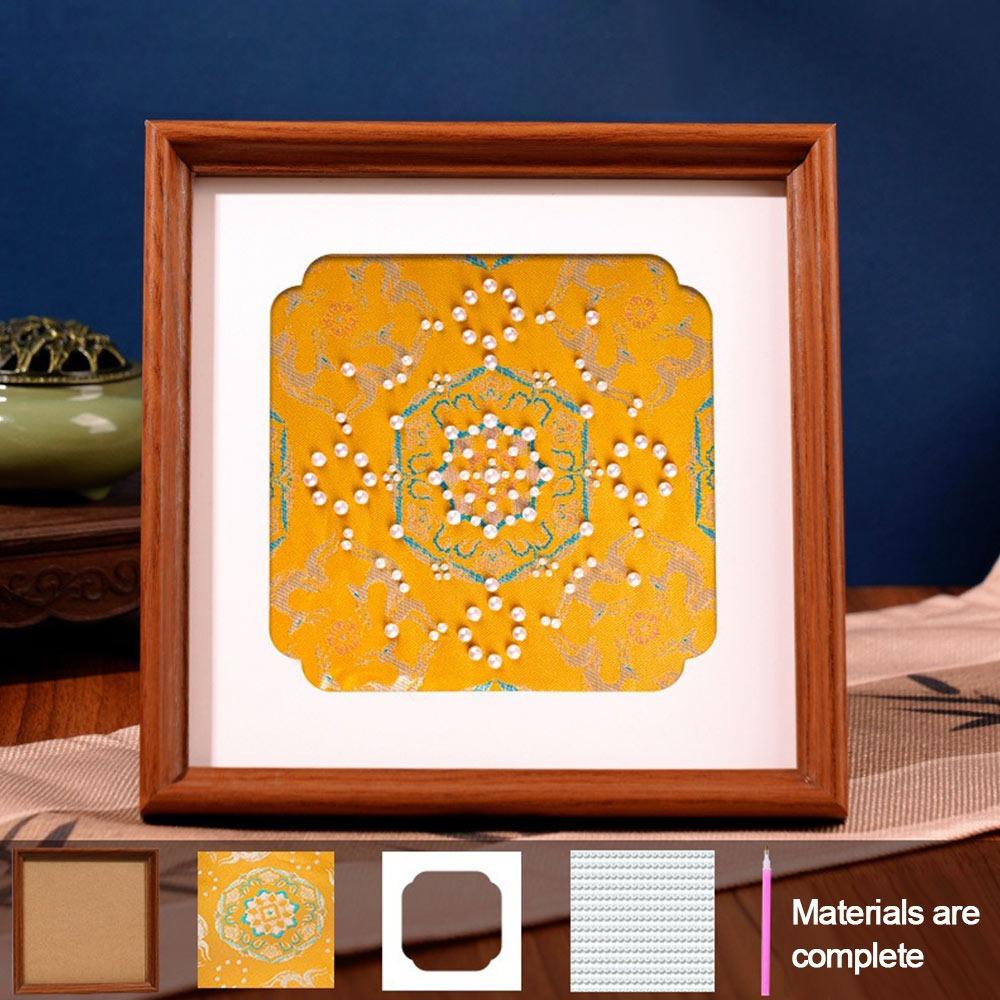 Song Jin Fabric Pearl Paintings Material Kit Engraved Pattern Simulated Pearl DIY Pearl Paintings Kit Handmade