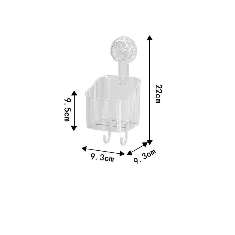 

1PC suction cup non-punching rack toilet bathroom wall-mounted with hook storage rack toiletries storage box