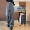 Women's High-Waist Dark Gray Sweatpants - Slim Fit, Wide Leg Sports Pants for Autumn 2025
