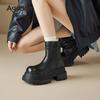 Augustine platform Martin boots new autumn and winter black thick heel medium tube short boots British style boots