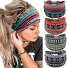 Bohemian Ethnic Print Sweat-Absorbent Wide Headband for Women