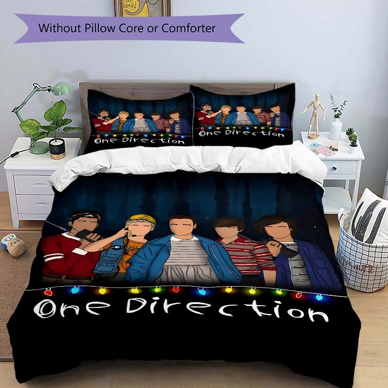 3Pcs One Direction Adventure Bedding Set Soft Fabric Duvet Cover Pillowcases Home Christmas Xmas Halloween Gift 1 Duvet Cover 2 Pillowcase G1234