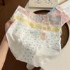 5Pcs Cotton Crotch Lace Flower Panties Bowknot Underwear for Women Soft Sweet Floral Briefs  Gifts