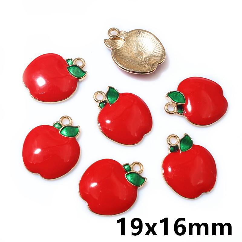 10pcs/lot Fruit Enamel Metal Charms Apple Orange Carrot Pendant for DIY Necklace Bracelet Jewelry Making Findings Supplies