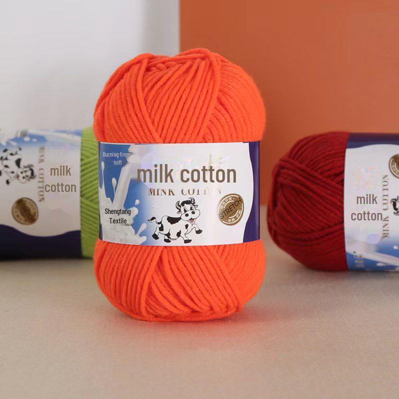 Milk Cotton Yarn Set for DIY Projects: Scarf, Crochet Slippers, Hand-Woven Bags