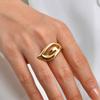 Minimalist Stainless Steel Hollow Geometric Ring for Women Wings Water Drop Shape Wedding Ring Gold-plated Creative Jewelry Gift