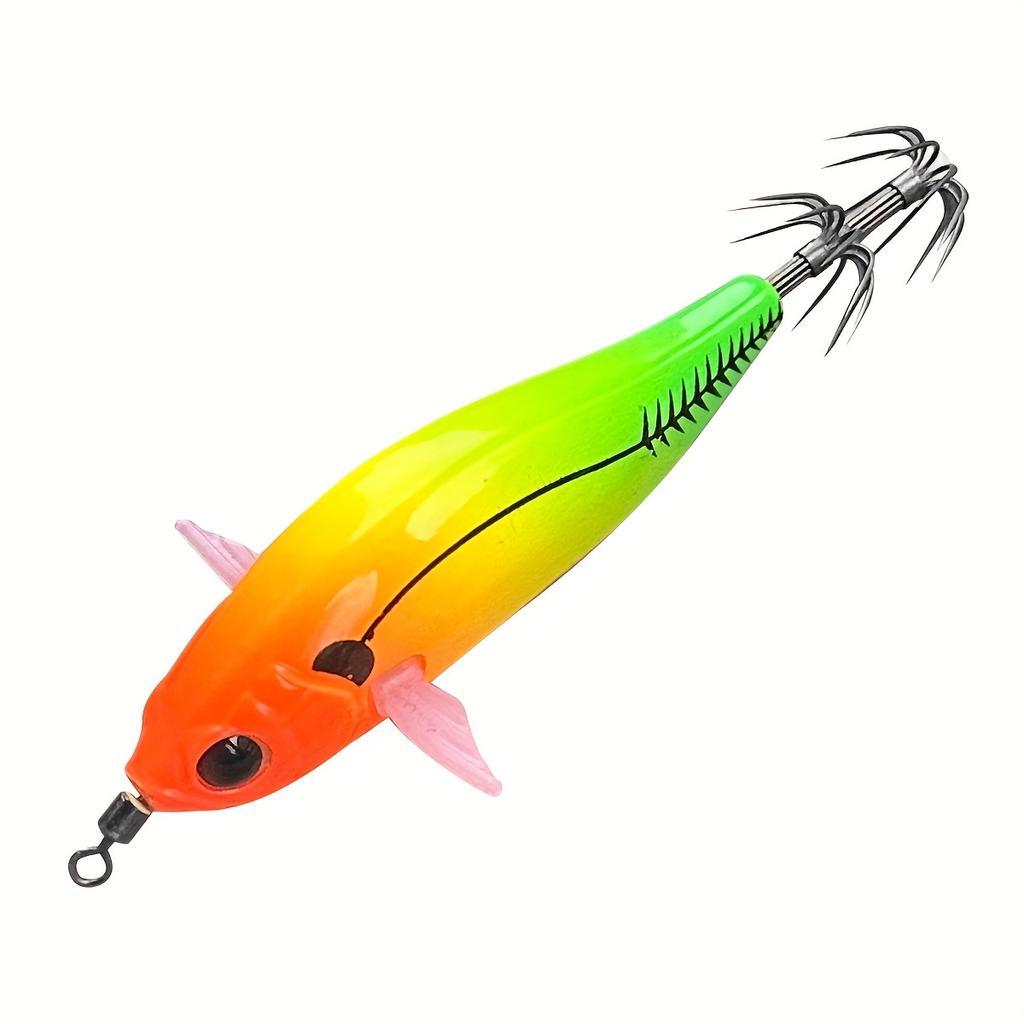 Laser Luminous Luminous Fishing Bait Shrimp Shape 63mm 7.2g Floating Lure Wood Material Squid Jigging Bait Squid Fishing