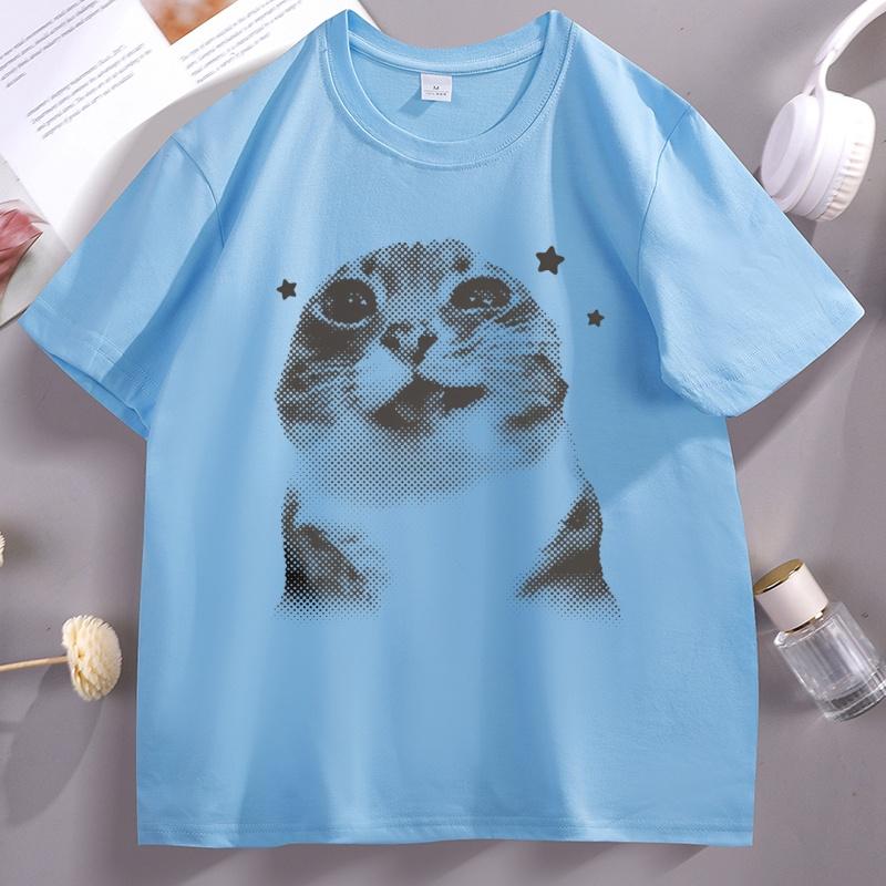 Funny Pee Cat Meme Tshirt Unisex Unisex Silly Retro Vintage Graphic T Shirts Cats Lover Cotton Y2k Clothes Comfortable Streetwear