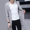 Men Trench Windbreaker Large Neckline Solid Color Slim Mid-length Draping Overcoat Outwear Cloak Streetwear