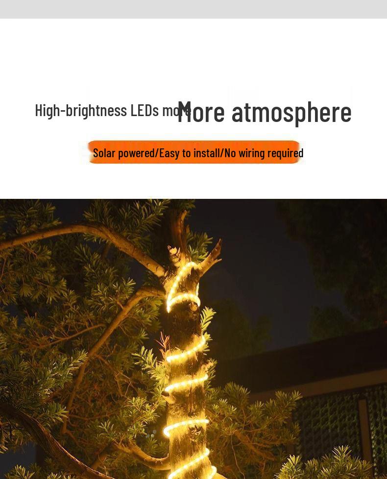 Super Bright Waterproof Solar COB LED Strip Light for Outdoor Garden Decoration