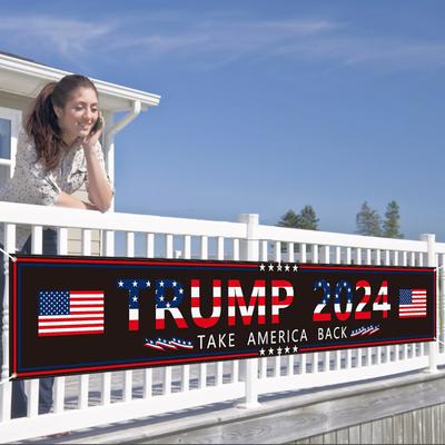 Banner Decorations Take America Back Yard Sign Flag Party Supplies American Flag Photo Poster Hanging Outdoor Gate Decor Fence