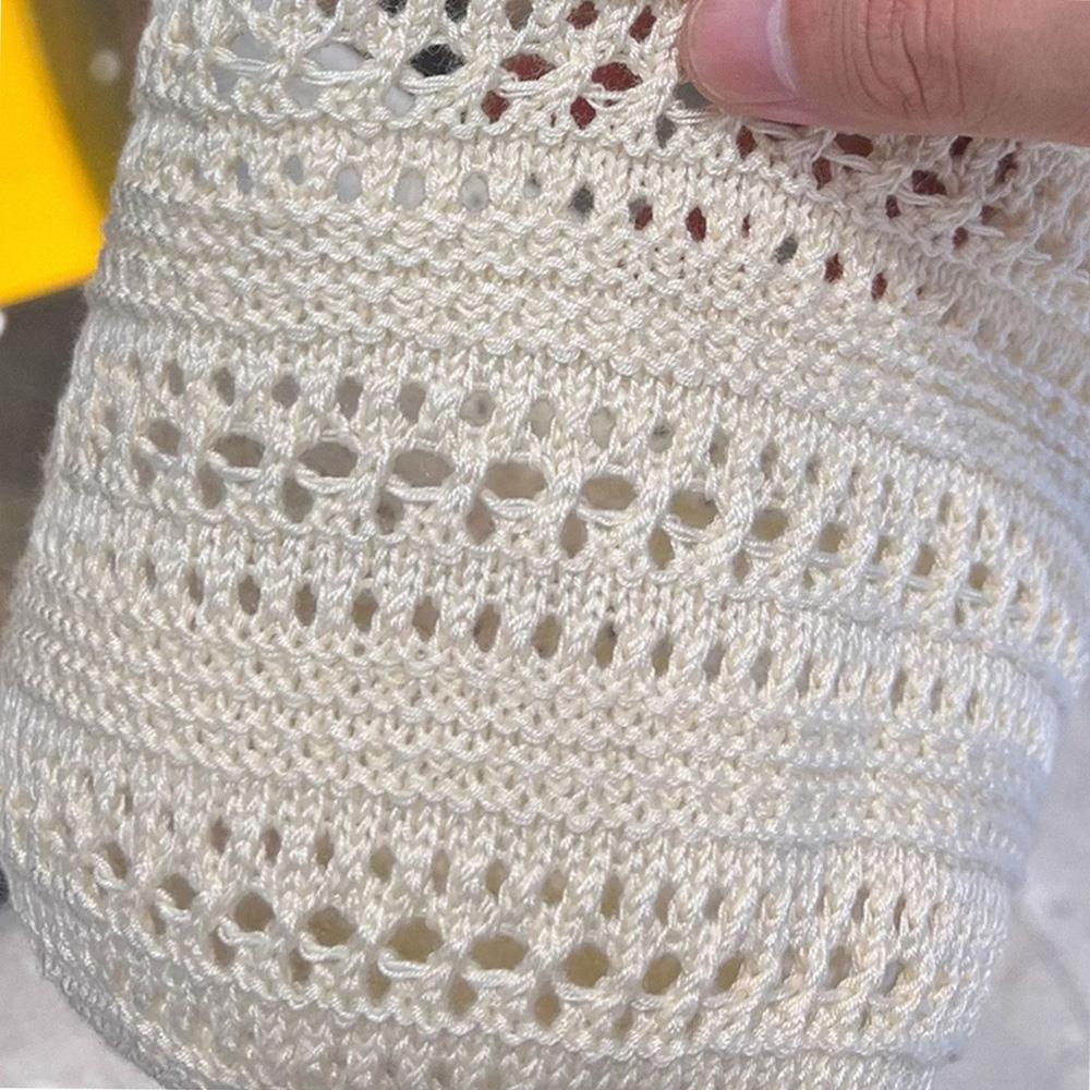 Fisherman's Hat Women Crochet Sun Hat  Summer Knitted Hollow Paper Straw Bucket Hat Outdoor Casual Panama Hat Femmal Shade Caps
